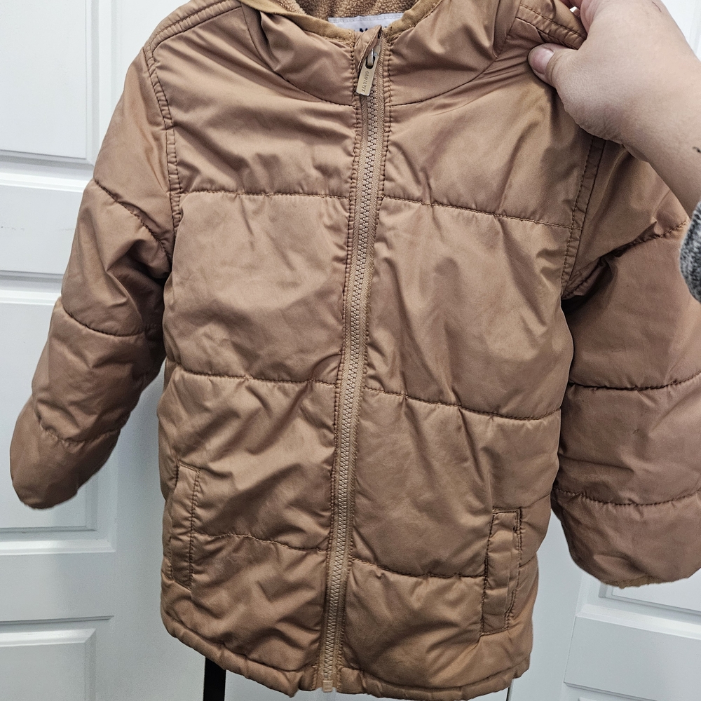 Old Navy Kids Camel Tan Puffer Jacket with Hood